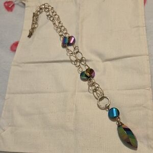Lia Sophia Gold and Multicolor Oil-Slick Necklace